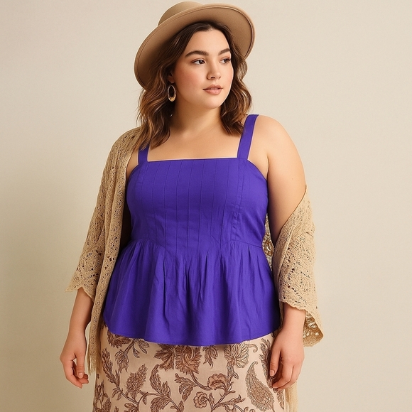 Banana Republic Tops - Banana Republic Factory Purple Sleeveless Peplum Top – NWT - Size 18